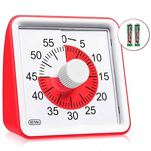 60 Minute Visual Timer, Classroom Countdown Clock, Analog Timer for Kids and Adults