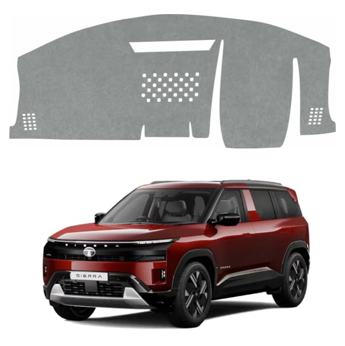 Image of Car Dashboard Cover Compatible with Tata Sierra 2026 Dustproof, UV Resistant | Sun Shade Carpet | Custom Fit Car Accessories (Grey)