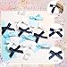 SAWINDA 30PCS Navy Blue Mini Hair Bows Small Blue Bows for Hair Silky Satin Bows for Women Cute Hair Ribbon Bowknot Barrettes Sweet Alligator Hair Bow Clips Accessories for Teens and Girls