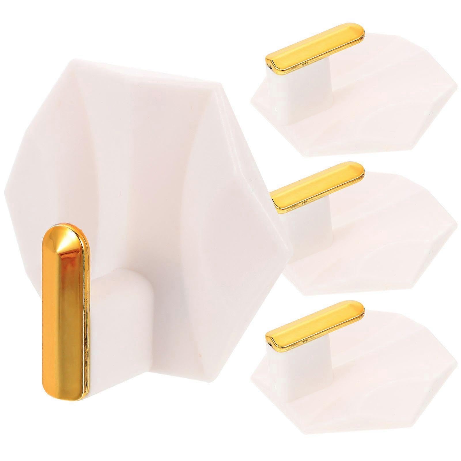 JOYHAPPST 4Pcs Self Adhesive Hooks Heavy Duty Door Wall Adhesive Hooks for Kitchen Bathroom