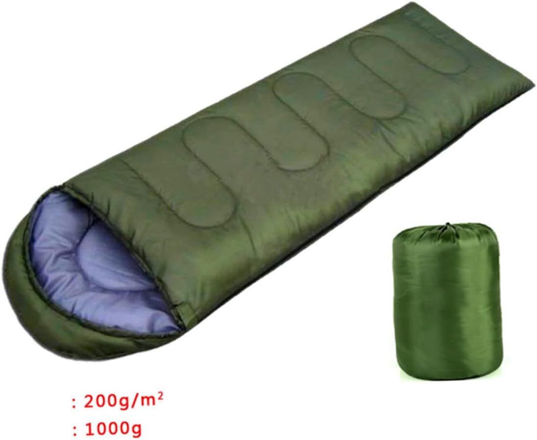 Envelope with Drawstring Hood for Adults and Lightweight Outdoor Camping Gear Compression Sack Included for Hiking Backpacking and Trekking in Spring Summer and Fall Army Green