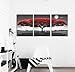 youkuart 3 Panel Wall Art red Tree for Living Room Decor and Modern Home Decorations Photo Prints 12x16inchx3(Wood Framed) (12inchx16inchx3pcs, red Tree)