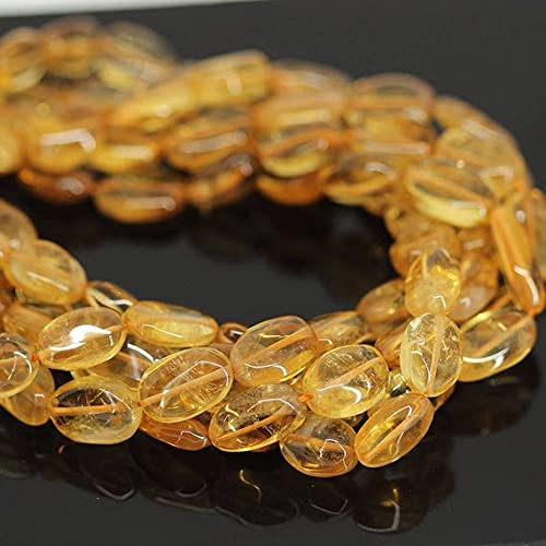 Citrine dorée naturelle en perles ovales lisses de 11-13mm pour création de bijoux DIY