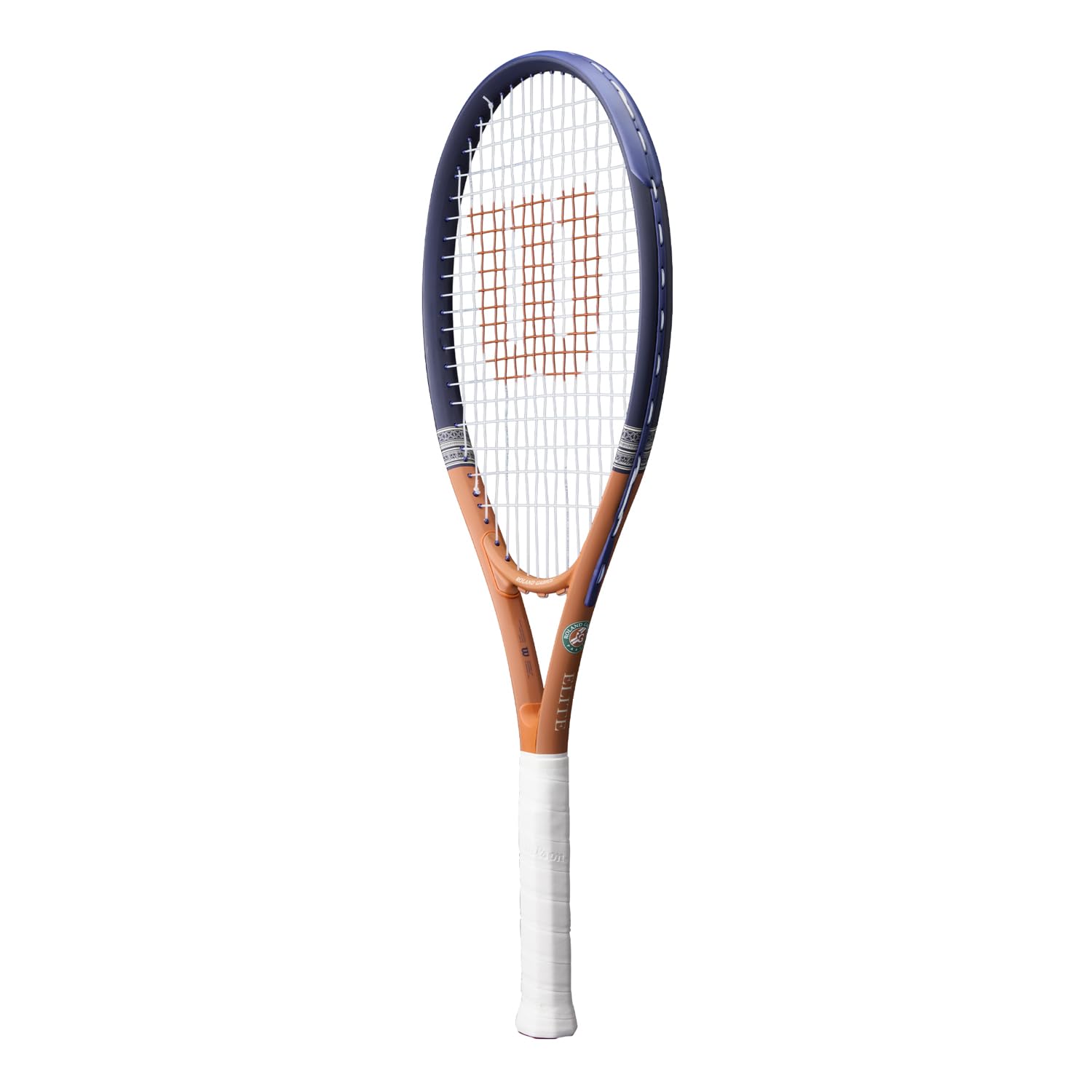 Wilson Roland-Garros 2026 Elite Raquette de Tennis, Stabilité et Puissance pour Débutants, Marine/Orange, Taille de Grip 3