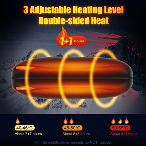 Handwärmer wiederaufladbar, 2 Stück 5000mAh USB tragbarer elektrischer Handwärmer mit 3 einstellbaren Heizmodi… - Image 6