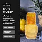 Bruno Magli Bubble Amber Carafe 2-Pc Ensemble de tumbler en verre de boisson double comme un pot d'eau de l'étang avec la coupe correspondante pour bureau, table de nuit, maison, & Chambre d'invitée D cor-de-Cadeaux 28-Oz