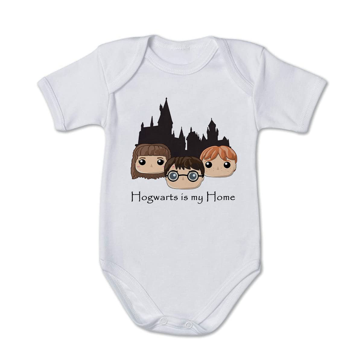Luglio Body para bebé de 0 a 18 meses, divertido algodón, idea de regalo para nacimiento inspirado en Harry Potter personalizado con nombre de Frase estampado de manga corta, Hogwarts, 3-6 meses