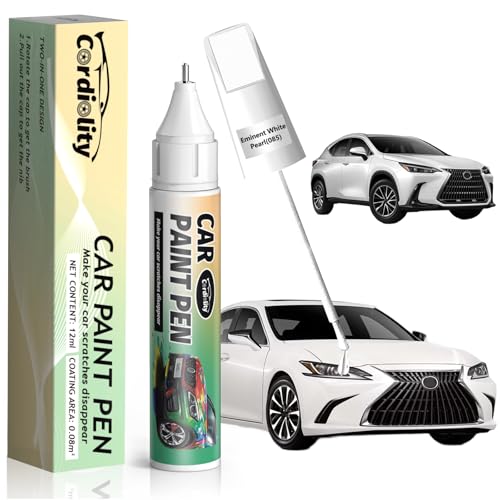 085 Eminent White Pearl Touch Up Paint for Lexus, Color Accurate Car Paint Scratch Repair Pen, Quick & Easy Fix Automotive Chips and Nicks