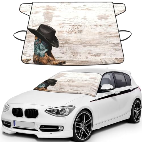 Couverture de pare-brise de voiture neige glace motif cowboy