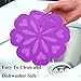 ME.FAN 4 Set Silicone Pot Holders, Trivet Mat, Jar Opener, Spoon Rest and Kitchen Trivet, Non Slip Flexible, Durable, Heat Resistant Dishwasher Available Kitchen Trivet and Pot Pads -Purple