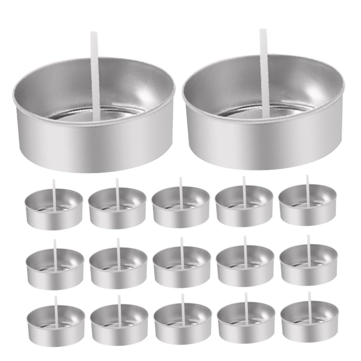 DOITOOL Tazze Per Candele Da Tè in Alluminio Stoppini Piccoli Contenitori Per Candele Fai Da Te Tazze Vuote in Set Per Lumini Barattoli Per