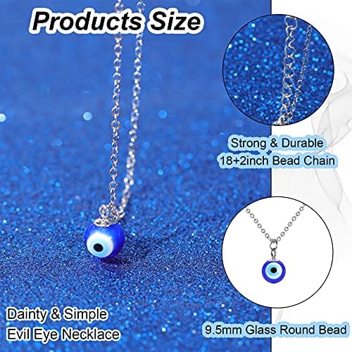 Yaomiao Evil Eye Necklace Third Eye Necklace Silver Blue Eye Amulet Necklace Silver Evil Eye Stainless Steel Necklace with Chain Turkish Evil Eye Pendant for Women Men Protection Lucky Jewelry