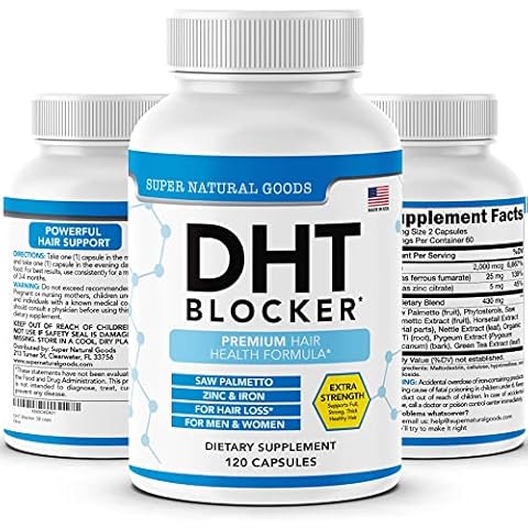 DHT Blocker - Hair Growth Supplement for Genetic Thinning for Men & Women - Helps Hair Loss & Stimulate Hair Growth with Saw Palmetto, Biotin & Iron - Hair Growth Supplements Pills Cover