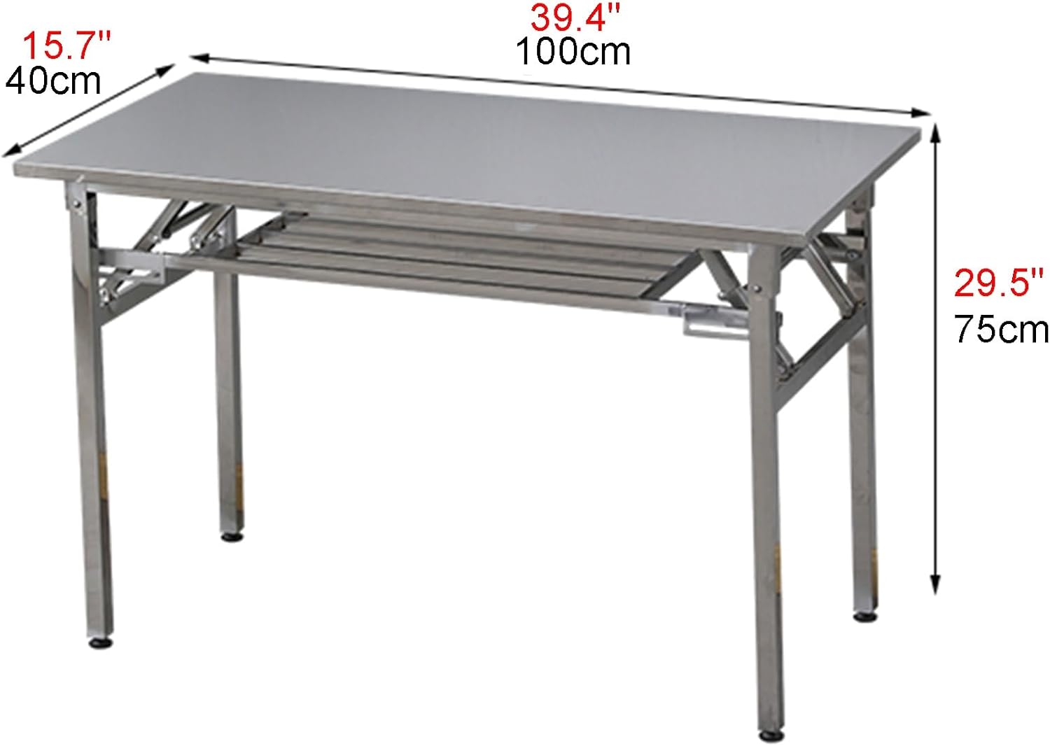Commercial 304 Stainless Steel Work Table Foldable Conference Table Outdoor Rainproof Stall Workbench No Installation Required