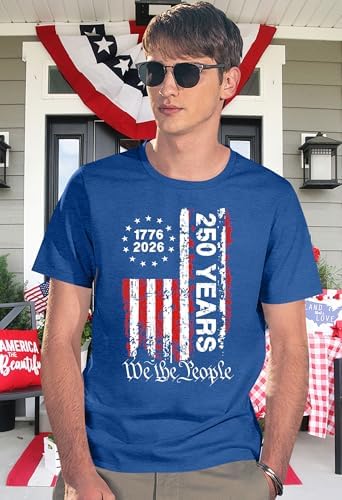 250th Anniversary USA Shirts for Men American Flag T-Shirt 4th of July Shirt 250 Years Birthday Patriotic Tops — view 3