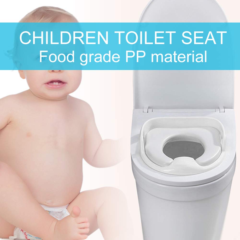 Potty Training Seat, Soft Toddler Toilet Seat with Nonslip Handle, Soft Cotton Pad Food Grade Mterial Secure Toilet Seat for Boys and Girls (White)