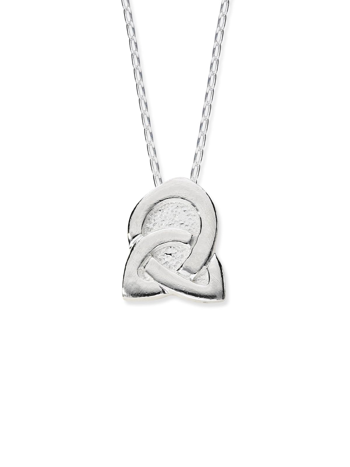 ORTAK 925 Sterling Silver Celtic Knot Handmade Pendant Necklace, Traditional Heritage Design, 14mm x 11mm, Handcrafted Jewellery with Timeless Symbolism