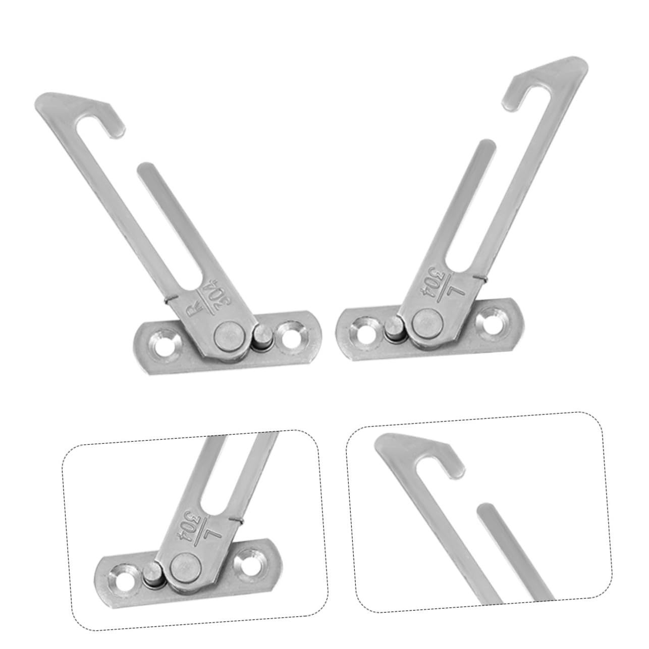 Housoutil 8 Piezas Cerradura de Seguridad para Ventanas de Limitador de Apertura sin Taladro Acero Inoxidable para Protección Infantil Fácil Instalación Reutilizable