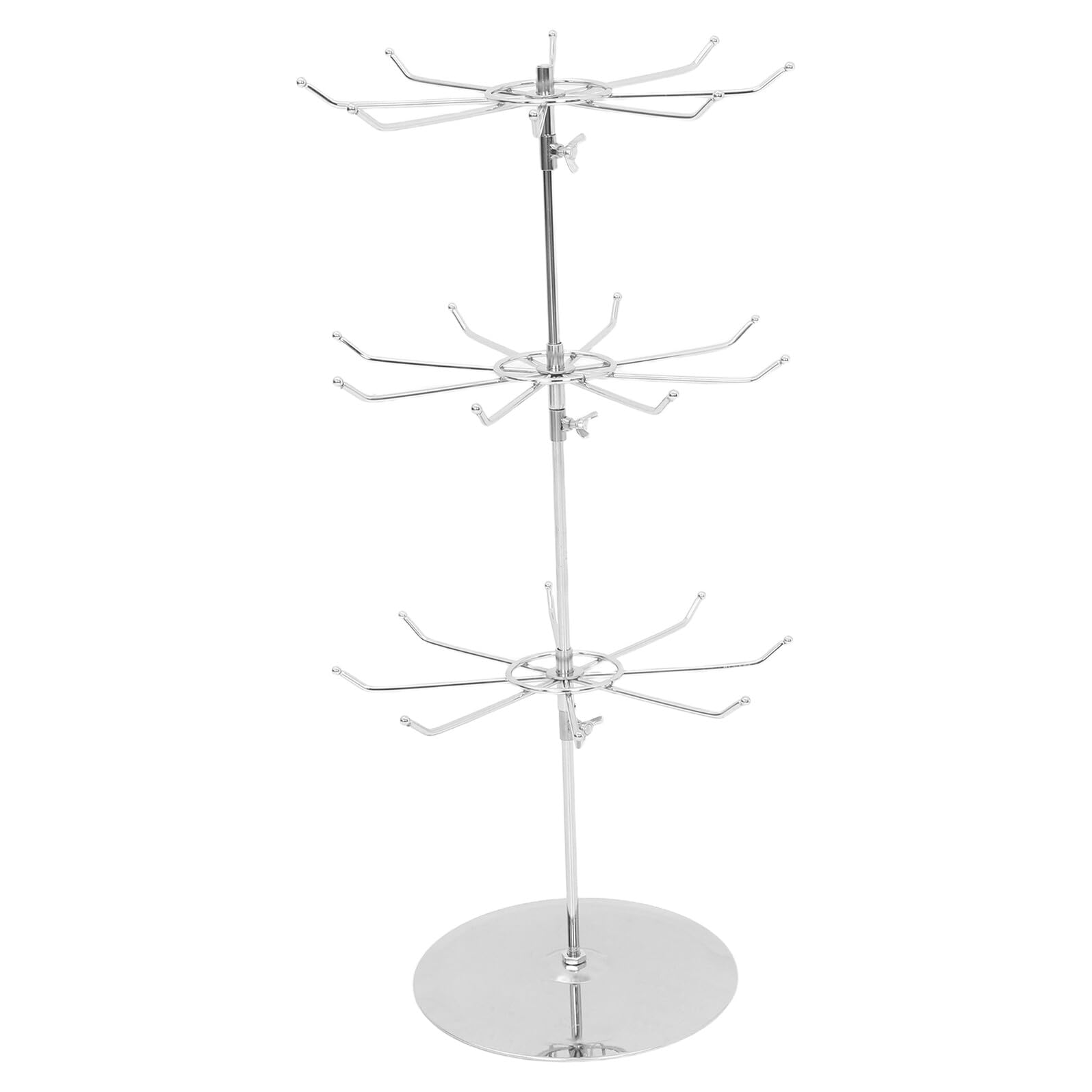 Hohopeti Schmuckständer Rotierender Ohrringständer Drehständer zur Präsentation Schmuckhalter Schmuck-Organizer-Ständer rotierendes Präsentationsregal Ohrring-Organizer-Ständer Silver