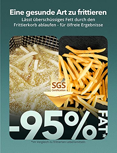 Heißluftfritteuse, 5,6 Liter Große XXL 1750W Airfryer mit Touch-Screen, 53 dB Leise Heissluft Fritteusen mit 11 Menüs… – Bild 3
