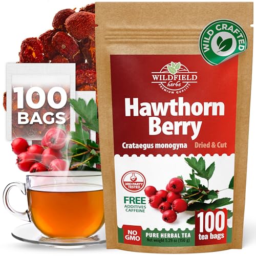 Image of 100 Bags Hawthorn Berry Herbal Tea (Crataegi fructus) - 100 Tea Bags 1.5g Hawthorn Fruit Espino Blanco