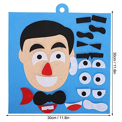 Brinquedos de quebra-cabeça de expressões faciais, brinquedos de quebra-cabeça de feltro de algodão