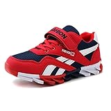 DUORO Kinder Sportschuhe Sneaker Jungen Mädchen Outdoor Atmungsaktive Turnschuhe Running Schuhe Straßenlaufschuhe (33, Rot)