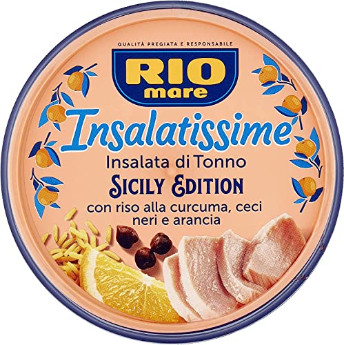 Ensalada Rio mare Ensalada de atún con arroz cúrcuma, garbanzos negros y naranja 220 g