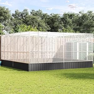 418 x 414 x 212cm XXL 4 Meter! Verzinkte Au&szlig;envoliere mit T&uuml;r | Gartenvolieren