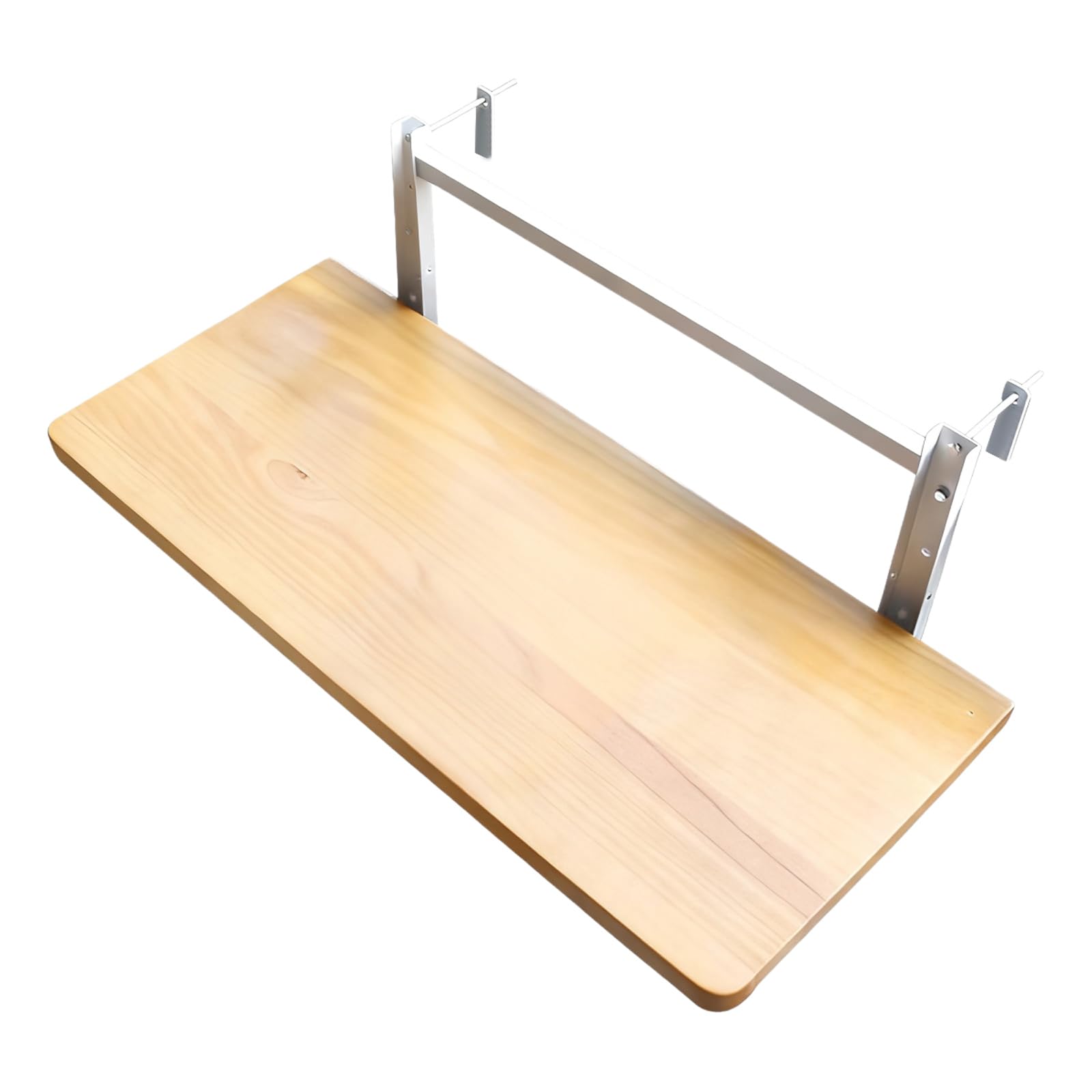 Folding Balcony Railing Table - Adjustable Height Side Tables, Multifunctional Hanging Half Tables Balconies(White 60 * 35cm)