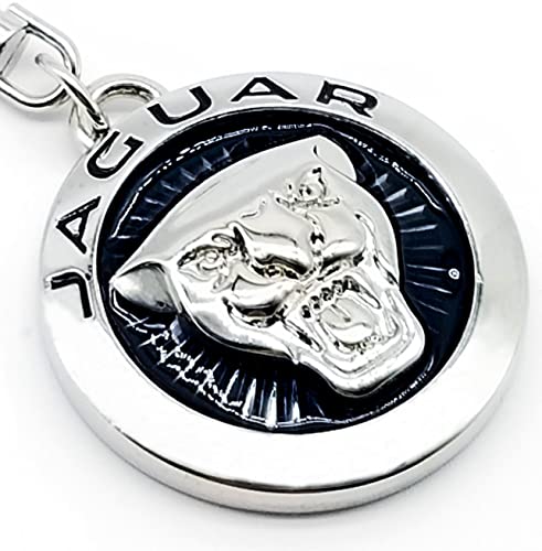 Arkosknight Creative Car Logo Keychain For Car 3D Chrome Metal Alloy Key Chain Gifts For Women And Men Keyring Universal Size(Jagvar Black) #TOP1