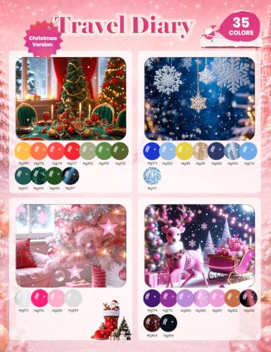 Image of Beetles Christmas Gel Nail Polish Kit with U V Light, 35Colors Gel Nail Set