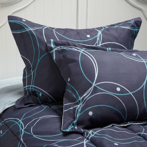 Cathay Home Fashions 8-Piece Bed In A Bag Microfiber Set, King Size, Circles #TOP3