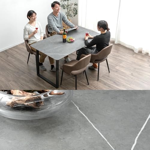 タンスのゲン ダイニングテーブル 単品 幅160cm 4人掛け セラミック天板 長方形 黒脚 食卓テーブル セラミック 大理石調 おしゃれ 4人用 84400016(117913)【超大型商品】 [4]