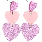 Boucles d'oreilles saint-valentin : boucles d'oreilles en forme de cœur, parfaites pour s'accorder avec différentes tenues, pleines de personnalité et de style, boucles d'oreilles saint-valentin pour femmes