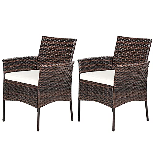 RELAX4LIFE Wicker Patio Chairs Set of 2