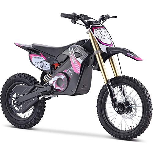 MotoTec 48v Pro Electric Dirt Bike 1800w Lithium Pink - Detailed View