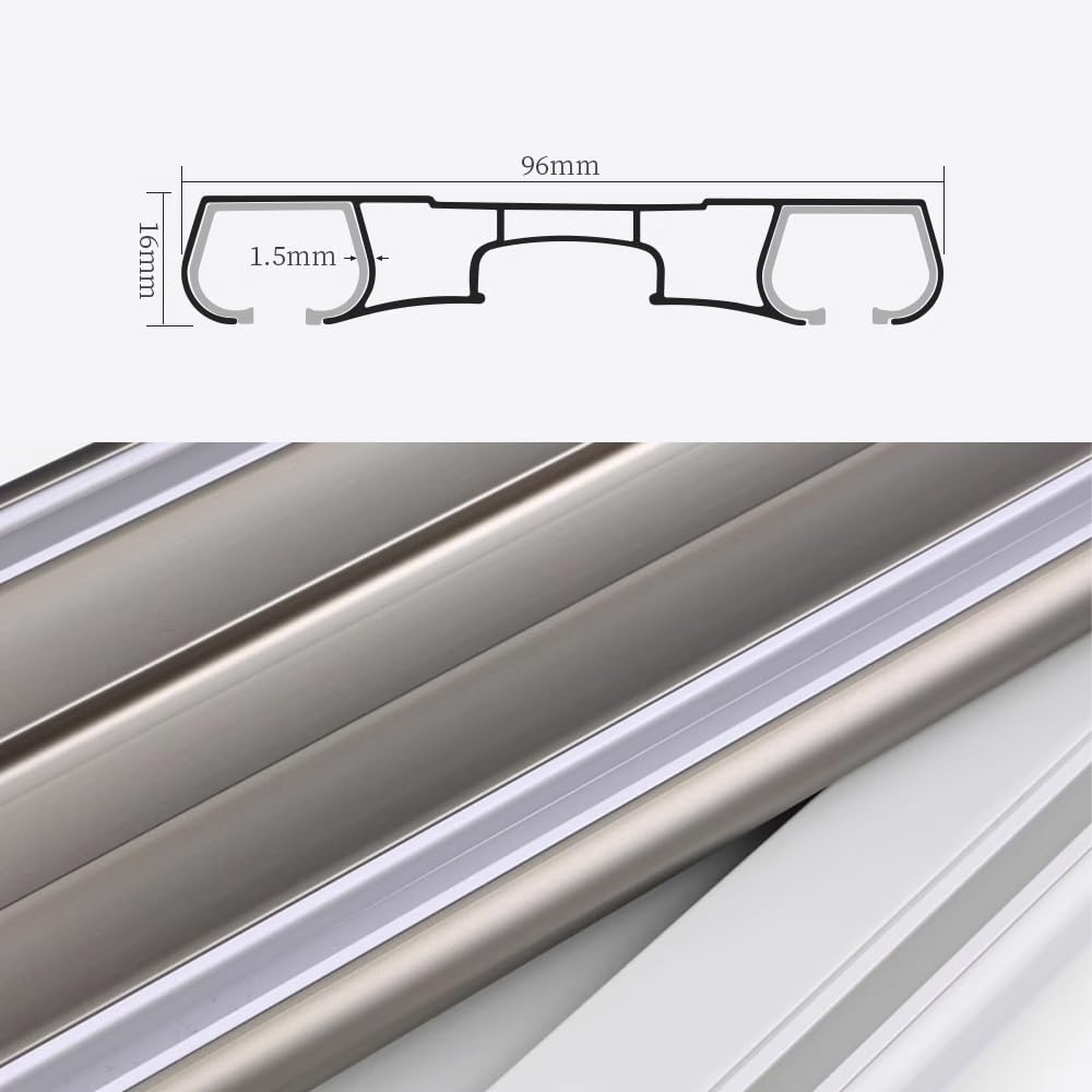 Podwójne karnisze sufitowe, aluminiowe karnisze przesuwne dla prywatności w otwartych przestrzeniach, wszechstronna, podwieszana szyna sufitowa, niebieska, 140 cm