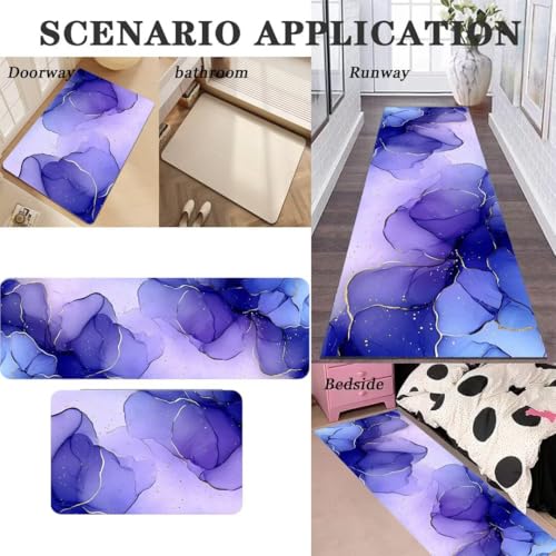 Alfombras de cocina lavables y súper absorbentes con diseño de mármol 3