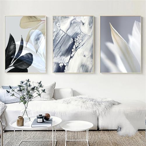 Tableau abstrait gris effet marbre pour sublimer la déco murale de votre salon