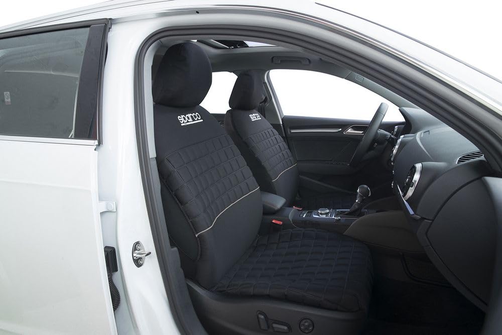 Sparco SPC1042 Uniwersalny zestaw pokrowców na fotelik samochodowy Kompletny Czarny Srebrny