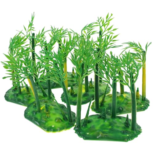ABOOFAN 6 Pièces Ornement de Bambou Réaliste en Abs 13cm, Petit Modèle Décoratif pour Aquarium et Aménagement Paysager, Résistant la Décoloration la Déformation