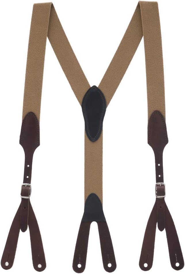 Suspender Store Rugged Comfort Extra-Sturdy Elastic Suspenders - Y-Back - Button - 5 Colors & Sizes Including Big & Tall