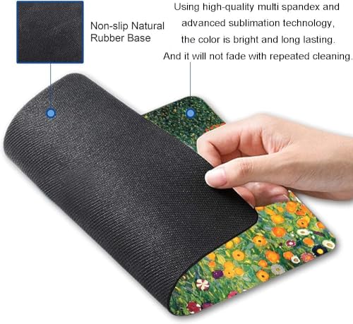 Image of Premium-Textured Mouse Pad, Non-Slip Rubber Base Mousepad for Laptop, Computer & PC, 9.5x7.9 in - Enhanced Precision, Ergonomic Comfort, Ideal for Gaming & Office (Flower)