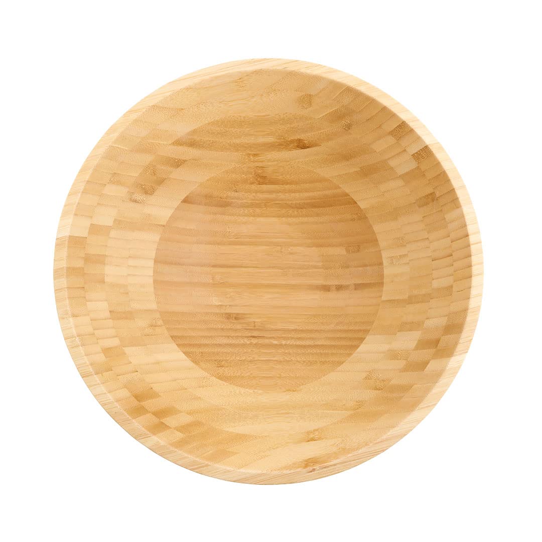 GREENBOX Bamboekom rond, 30 cm, voor koude en warme gerechten, soepkom, duurzaam serveerservies, pastaschaal, stijlvolle fruitschaal, feestservies, slakom groot, XXL, 3,9 l
