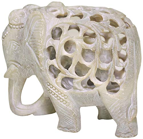 Stonkraft 4ELEPHANTSELLER Souvnear Soap Mom Tummy Statue/Sculpture-Impossible Stone Art 5 Inch Soapstone Collectible Figurine Of Mother Elephant thumb #1