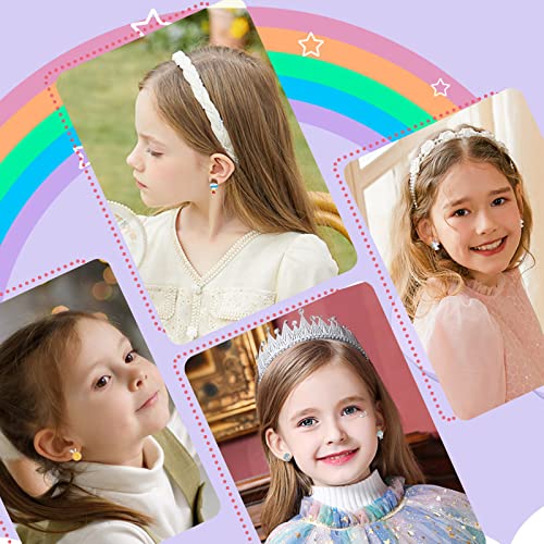 32 Pairs Hypoallergenic Stud Earrings Set For Girls Teens Kids Stainless Steel Stud Earrings Set Vivid Colors And Multi-Styles Cute Earring Jewelry Gifts For Girls Kids Women #TOP4