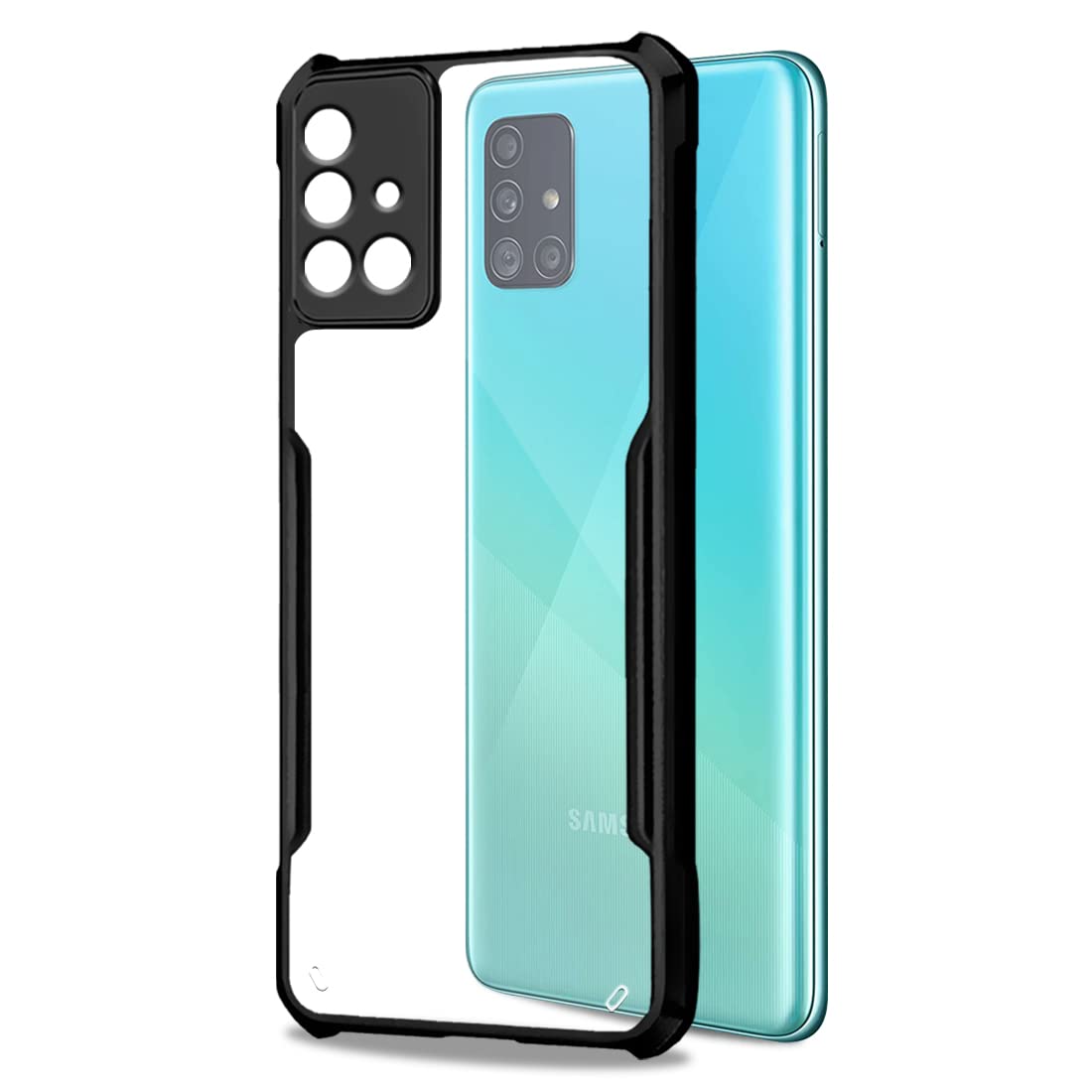 Fashionury Back Cover Case for Samsung Galaxy A51| Ultra Thin 360 Degree Protection Crystal Clear Tranparent Bumper Back Cover Case for Samsung Galaxy A51 Mobile - Black Bumper (B0BVRD9Y9K) Amazon Price History, Amazon Price Tracker