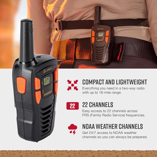 Cobra ACXT145 Compact Walkie Talkies, Rechargeable, Lightweight, black - image 3
