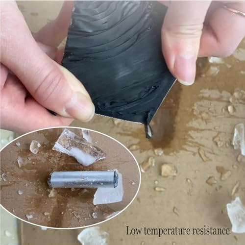 Cinta autoadhesiva de asfalto para reparación de techos, sello impermeable y de protección UV, rollo de papel de aluminio de betún, 60 cm x 10 m, ideal para grietas y sellado de superficies